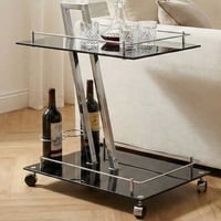 Keukentrolley Kato - 60x40x72 cm - Veiligheidsglas/zwart 