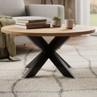 Salontafel Ace - Ø80x45cm - metaal/mangohout