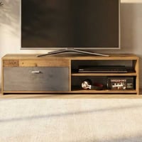 Tv-meubel Gamba - 120x38x32cm - 1 deur - eikdecor/betonlook