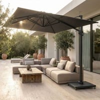 Parasol Bryce 300x300cm met voet - zwart
