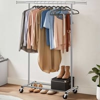 Kledingrek Astrid | 132 x 45,5 x 160 cm | Zilver