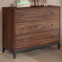 Commode Ilyas - 100x55x89cm - 3 lades - walnoot