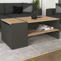 Salontafel Izia - 110x60x45cm - antraciet/eikdecor