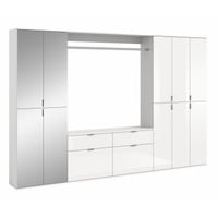 Kledingkast Projekt X Xonox met wit hoogglans en spiegel - 273x193x34 cm