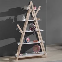 Boekenkast Kiddy Scandinavisch - wit/den