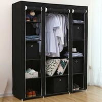 Draagbare kledingkast, opvouwbare kast, 150x45x175 cm, zwart