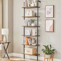 VASAGLE Industriele Ladderplank 6 Etages, Wandplank 15 kg Draagvermogen