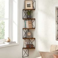 Hoekplank met 5 etages - zwevend ontwerp voor wandmontage, capaciteit 6 kg