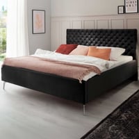 Tweepersoonsbed Janice met opbergruimte 180x200cm - zwart