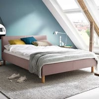 Gestoffeerd twijfelaar bed Amber - oudroze