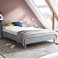 Gestoffeerd bed Amber 140x200 - ijsblauw