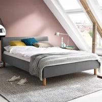 Gestoffeerd bed Amber 140x200 - lichtgrijs