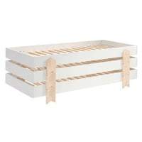 Kinderbed Modulo arrow 90x200 stapelbaar set van 3- wit/dennenhout