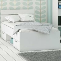 Bed Micheline met opbergruimte 90 x 200 cm-mat wit
