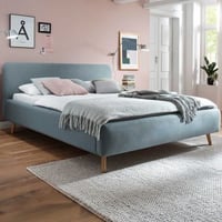 Gestoffeerd bed Tony 140x200 - ijsblauw