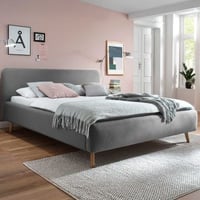 Gestoffeerd bed Tony 140x200 - lichtgrijs