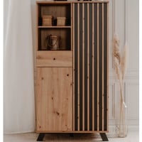 Buffetkast Médard - 80x40x156cm - 2 deuren & 1 lade - eikdecor/antraciet