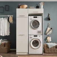 Wasmachinekastcombinatie Laundreezy | 118 x 68 x 200 cm | Wit
