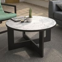 Salontafel Adria | 82 x 82 x 43 cm | Wit marmeren design