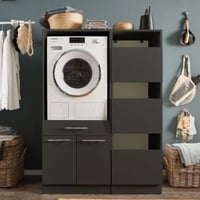 Wasmachinekastcombinatie Laundreezy | 118 x 68 x 162 cm | Antraciet