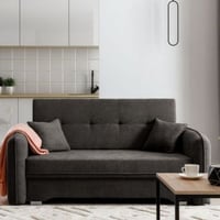 Tweezitbank met slaapfunctie Laina | 155 x 105 x 75 cm | Antraciet