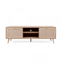 Tv-meubel Bilal 150cm 2 deuren - eik/geprint rafia 
