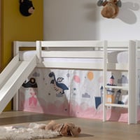 Halfhoogslaper met glijbaan Astrid met bedtent Princess Sophie - wit
