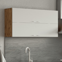 Keukenhangkast Sorrella 110cm met 2 opklapdeuren - wit/eik