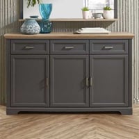Dressoir Samine 3 lades 3 deuren - grafiet/eik