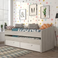 Bed Bo12 met onderschuifbed en lades- wit