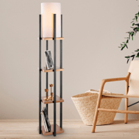 7113 Staande lamp | METALEN BEHUIZING | Zwart, koper