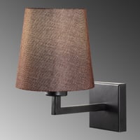 Sharifa Wandlamp | Metalen Behuizing | Stoffen Kap | 18x24 cm | IP20 | Kleur: Zwart Bruin