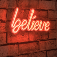 Neonverlichting Believe - Wallity reeks - Rood