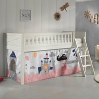 Halfhoogslaper Scottie 90x200 cm met prinses Sophie-speelgordijn-wit