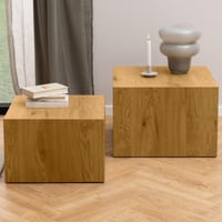 Salontafel Set Dice (2 Stuks, 58x58x40 cm) - wilde eik