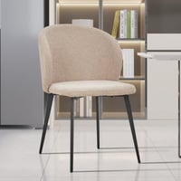 Stoel Toledo Bouclé Zand | Metalen poten en Bouclé Stoffering