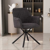Bouclé Stoel Lucie Lichtgrijze PU Rug | Metalen Poten | H82,5 x B62 x D63 cm
