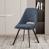 Filou' Bouclé blauwe Stoel | blauwe PU Bekleding - 85x48x56cm