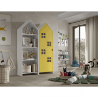 2-delige kledingkast Casami Bruges - 115x37x172 cm - Wit/geel