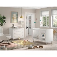 Kinderkamerset Billy - Commode, verversplank & babybed - MDF/wit