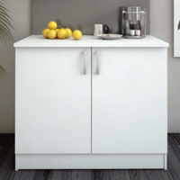 Keukenkast Nova - 100x60x85 cm - Wit/eik