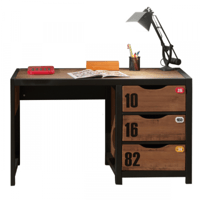 Bureau Alex bruin/zwart 130cm - stoer bureau industrieel