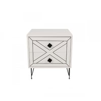 Kalune Nachtkastje - 100% Melamine Gecoat - Metalen Poten - 18mm Dikte - Wit