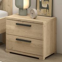 Nachtkastje Sammie - 50x39x47cm - met twee lades - eikdecor