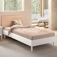 Eenpersoonsbed Forrest 90x200cm - massief beukenhout - wit/beige