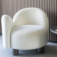 Honolulu Witte Bouclé Loungestoel - Links-gericht.