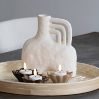 Vaas van beige keramiek - 18,5x8x19,5 cm