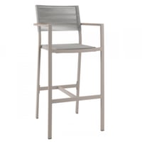 Tuinbarstoel Arriba - 55x61x108cm - beige aluminium/teakhout
