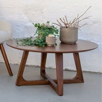 Salontafel Hellerup | Ø75 x 36 cm | Bruin walnootfineer