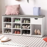 Zitbank met opbergruimte Woodrow | 104 x 30 x 48 cm | Wit design